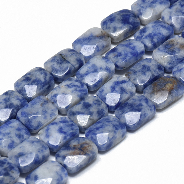 Brins De Perles De Jaspe De Tache Bleue Naturelle