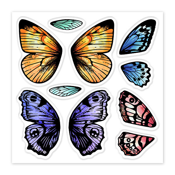

PandaHall GLOBLELAND Butterfly Wings Clear Stamps Moth Wings Embossing Stamp Sheets Silicone Clear Stamps Seal for DIY Scrapbooking and Card...