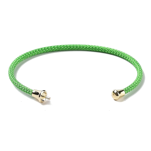 

PandaHall Stainless Steel Cuff Bangle Making, with Golden Tone Brass Finding, for Half Drilled Beads, Lime, Inner Diameter: 1-3/4x2-3/8 inch..., Green