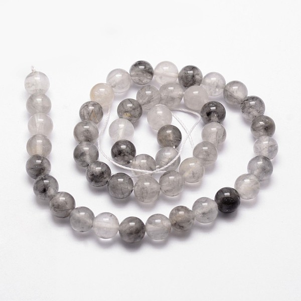 

PandaHall Natural Cloudy Quartz Beads Strands, Round, 8mm, Hole: 1mm, about 49pcs/strand, 15 inch Cloudy Quartz Round