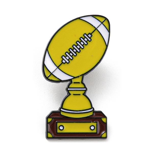 

PandaHall Rugby Theme Enamel Pins, Black Alloy Badge for Backpack Clothes, Rugby, 30x16x1mm Alloy+Enamel Rugby Gold