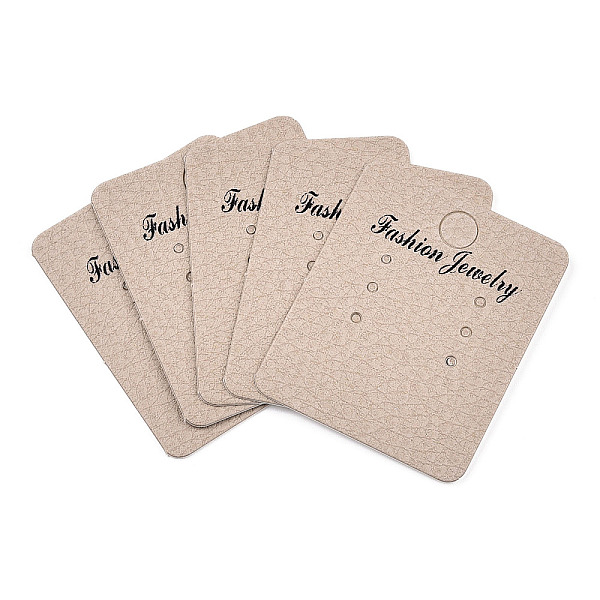 

PandaHall Paper Jewelry Earring Display Cards, Earring Stud Display Cards, Rectangle, Tan, 4.8x3.95x0.05cm, Hole: 6mm and 2mm Paper..., Orange