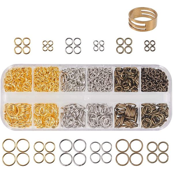 

PandaHall Open Jump Rings Brass Jump Rings, Mixed Color, 13x5x1.5cm, 1290pcs/box Brass Multicolor