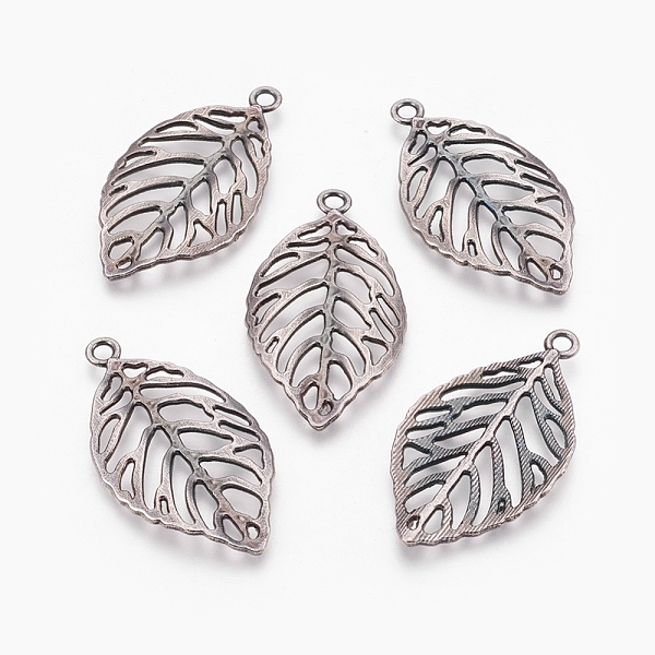 

PandaHall Alloy Pendants, Cadmium Free & Nickel Free & Lead Free, Leaf, Gunmetal, 49.5x27.5x2mm, Hole: 3.5mm Alloy Leaf