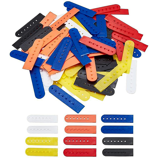 

PandaHall BENECREAT 48 Sets 6 Colors Plastic Snapback Strap Cover, 7 Holes Hats Replacement Fasteners Buckle for DIY Snapback Hat or Replace..., Multicolor