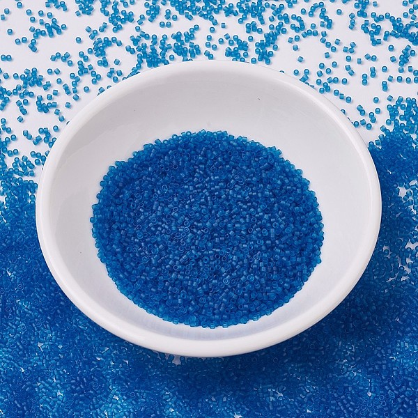 

PandaHall MIYUKI Delica Beads, Cylinder, Japanese Seed Beads, 11/0, (DB0768) Matte Transparent Capri Blue, 1.3x1.6mm, Hole: 0.8mm, about..., Cyan