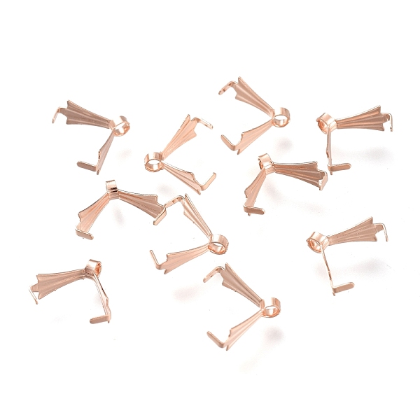 

PandaHall 304 Stainless Steel Ice Pick Pinch Bails, Rose Gold, 10x11x4.5mm, Hole: 1.6mm, Pin: 1mm 304 Stainless Steel