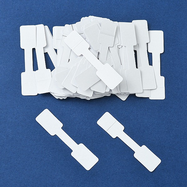 

PandaHall Paper Fold Over Blank Sticky Price Tags, Rectangle, White, 6x1.3x0.02cm Paper Rectangle White