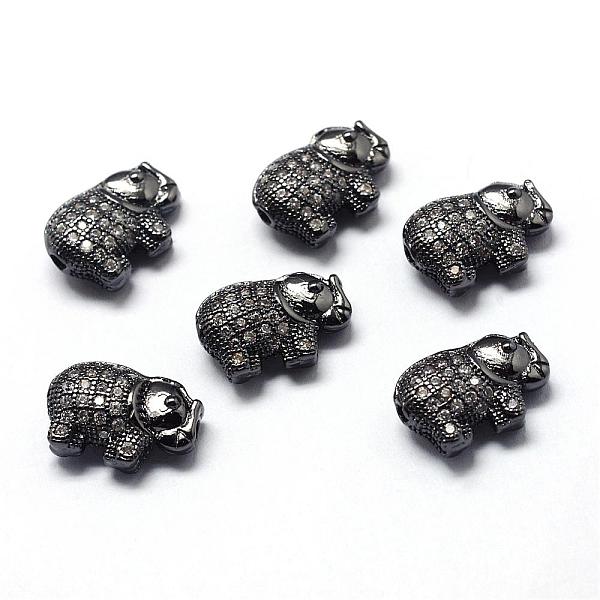 

PandaHall Rack Plating Brass Cubic Zirconia Beads, Long-Lasting Plated, Elephant, Gunmetal, 9.5x13.5x5mm, Hole: 1.5mm Brass+Cubic Zirconia...