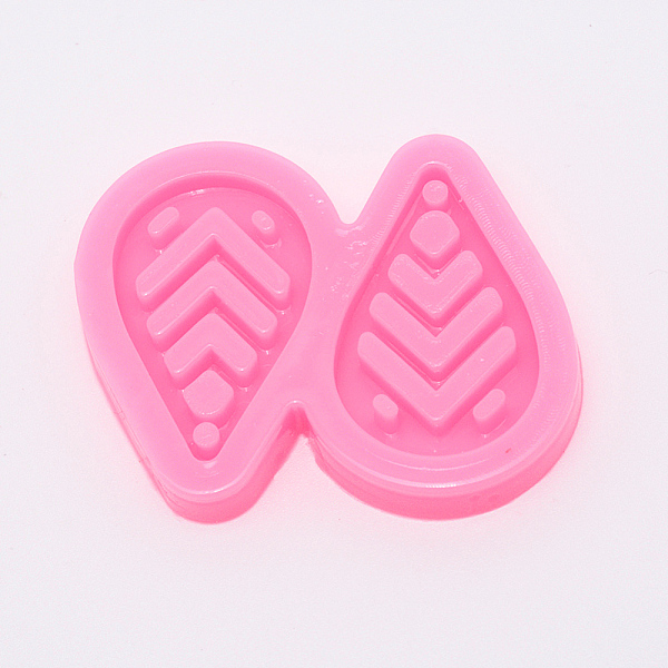 PandaHall DIY Pendant Silicone Molds, Resin Casting Moulds, Jewelry Making DIY Tool For UV Resin, Epoxy Resin Jewelry Making, Teardrop, Pink...