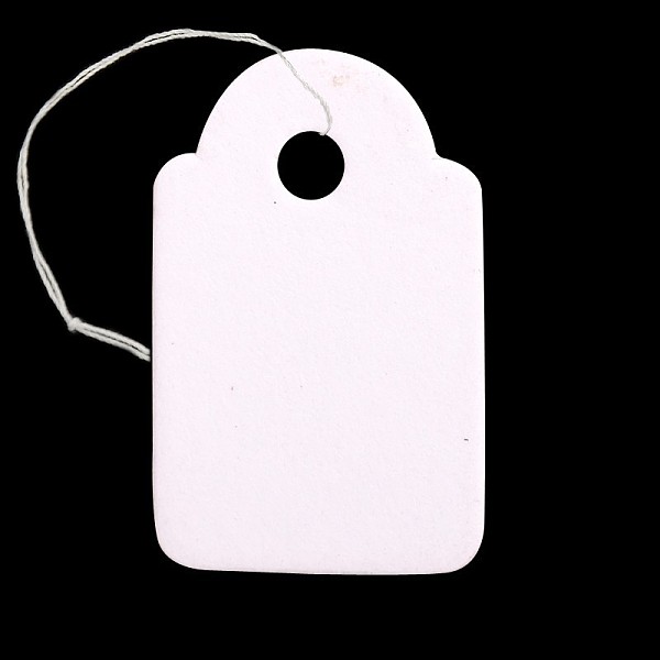 

PandaHall Rectangle Blank Hang tag, Jewelry Display Paper Price Tags, with Cotton Cord, White, 24x15x0.2mm, Hole: 3mm, 500pcs/bag Paper...