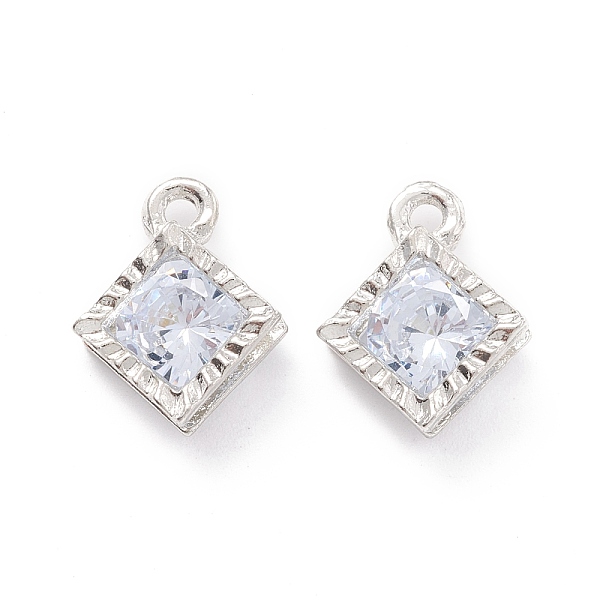 

PandaHall Alloy Clear Cubic Zirconia Charms, Long-Lasting Plated, Rhombus, Platinum, 14x11x5mm, Hole: 1.2mm Alloy+Cubic Zirconia Rhombus...