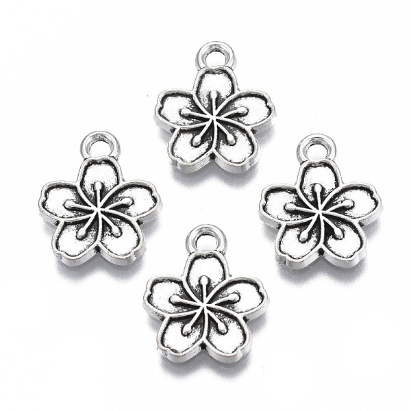 

PandaHall Tibetan Style Alloy Charm Settings for Enamel, Cadmium Free & Lead Free, Flower, Antique Silver, 14.5x12x2mm, Hole: 1.8mm, about...