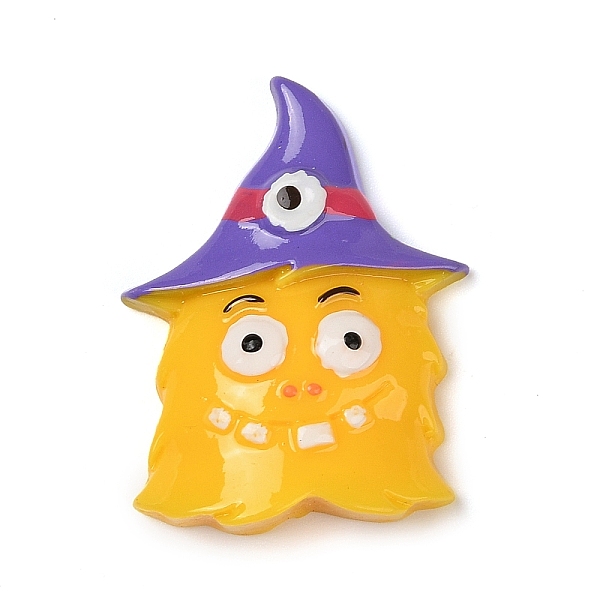 Monster Mit Hexenhut Halloween Undurchsichtige Harz Decoden Cabochons