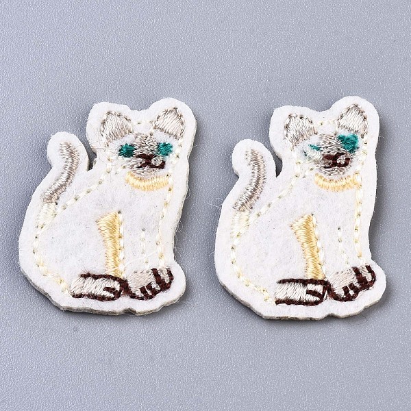 

PandaHall Dog Appliques, Computerized Embroidery Cloth Iron on/Sew on Patches, Costume Accessories, Floral White, 31x21.5x1.5mm Cloth Dog