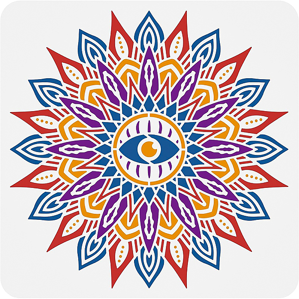 

PandaHall BENECREAT Devil Eye Pattern Painting Stencils, 12x12inch Mandala Celestial Plastic Drawing Template for DIY, Engraving...