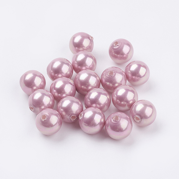 

PandaHall Shell Pearl Half Drilled Beads, Round, Flamingo, 8mm, Hole: 1mm Shell Pearl Round Pink