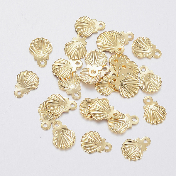 

PandaHall 304 Stainless Steel Charms, Shell, Real 18K Gold Plated, 7.5x5.5x0.8mm, Hole: 0.8mm 304 Stainless Steel Shell Shape