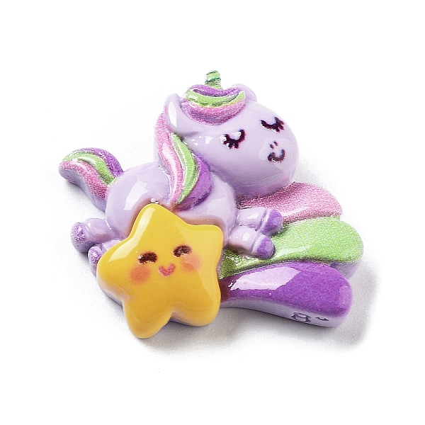 

PandaHall Opaque Resin & Plastic Cabochons, Unicorn, Star, 24x28x7mm Resin Star