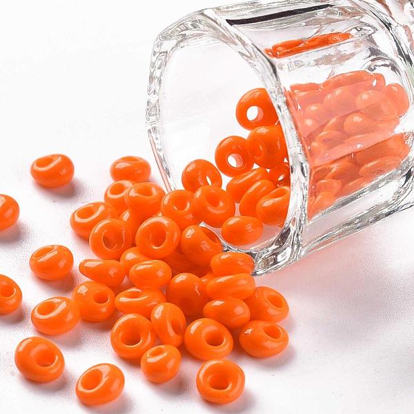 

PandaHall TOHO Short Magatama Beads, Japanese Seed Beads, (42D) Opaque Light Orange, 6x5.5x3.5mm, Hole: 2mm, about 450g/bag Glass Orange