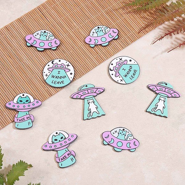 PandaHall 25 Pieces Alien Charms Pendant Resin Alien Cat Charm UFO Charms Mixed Shape for Jewelry Necklace Earring Making Crafts, Mixed...