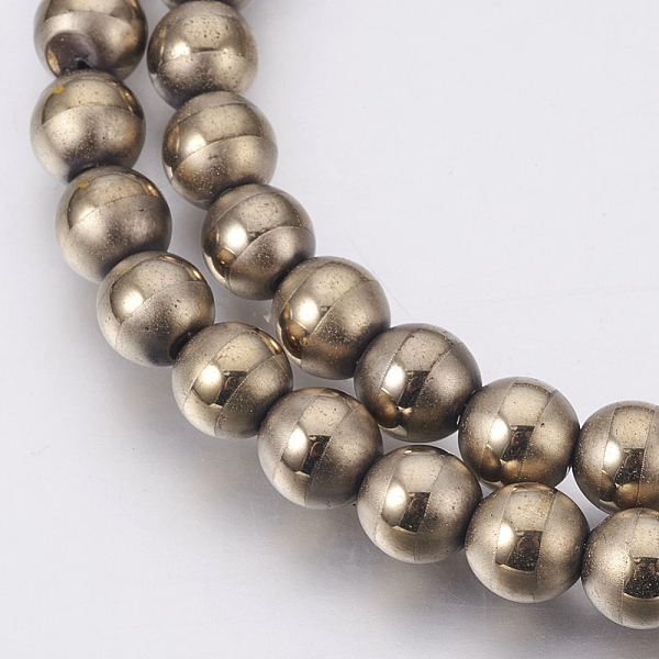 

PandaHall Electroplate Non-Magnetic Synthetic Hematite Beads Strands, Polished, Frosted, Round, Antique Bronze Plated, 6mm, Hole: 1mm, about...