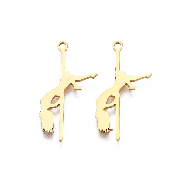 

PandaHall 201 Stainless Steel Pendants, Dancer, Real 18K Gold Plated, 25x13.5x1mm, Hole: 1.5mm 201 Stainless Steel Human