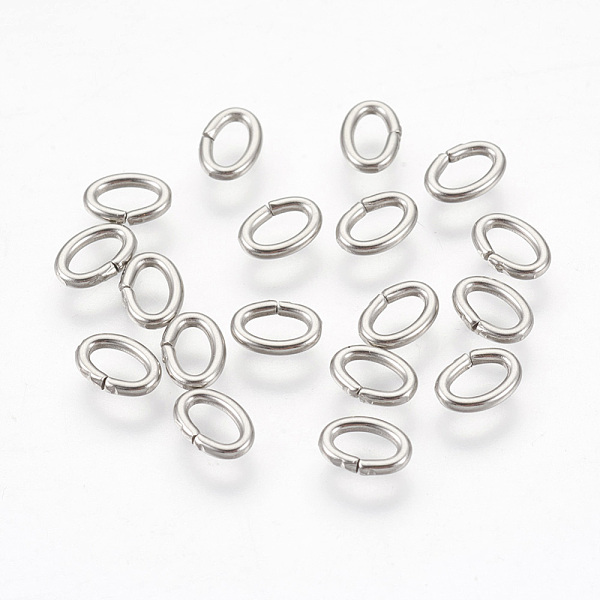 

PandaHall 304 Stainless Steel Jump Rings Jewelry Findings, Closed but unsolder, Oval, Stainless Steel Color, 18 Gauge, 6x4x1mm, Hole: 2x4mm...