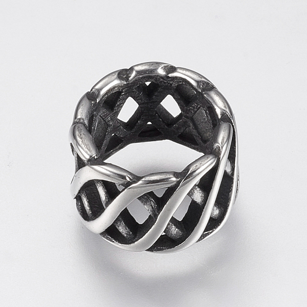 

PandaHall 304 Stainless Steel Beads, Ring, Antique Silver, 11.5x7mm, Hole: 8.5mm 304 Stainless Steel Ring