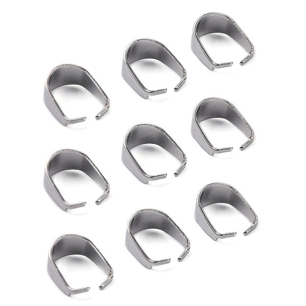 

PandaHall 304 Stainless Steel Snap on Bails, 10x7x5mm 304 Stainless Steel