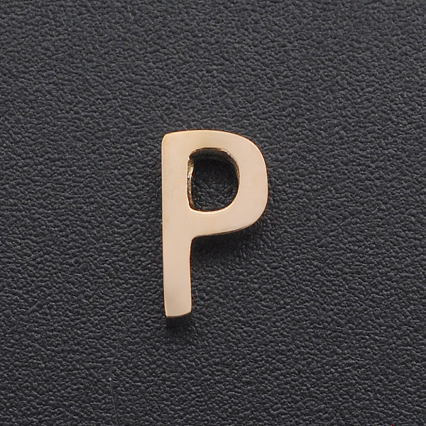

PandaHall 201 Stainless Steel Charms, for Simple Necklaces Making, Laser Cut, Letter, Rose Gold, Letter.P, 8x4.5x3mm, Hole: 1.8mm 201...