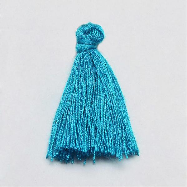 

PandaHall Handmade Polycotton(Polyester Cotton) Tassel Decorations, Pendant Decorations, Dodger Blue, 29~35mm Polycotton Blue