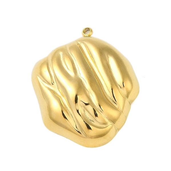 

PandaHall Ion Plating(IP) 304 Stainless Steel Pendants, Irregular Flat Round Charm, Real 18K Gold Plated, 27x22x5.5mm, Hole: 1.4mm 304...