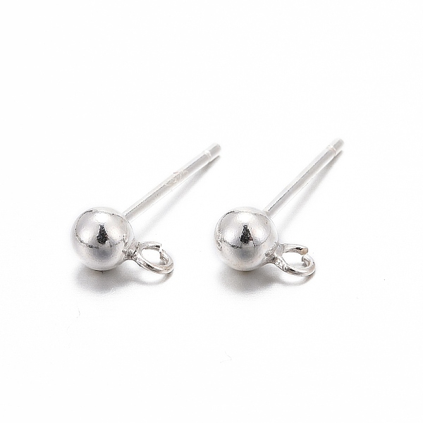 

PandaHall 925 Sterling Silver Ear Stud Findings, Earring Posts with 925 Stamp, Silver, 15mm, head: 6.5x3.8mm, Hole: 1mm, Pin: 0.7mm Sterling...