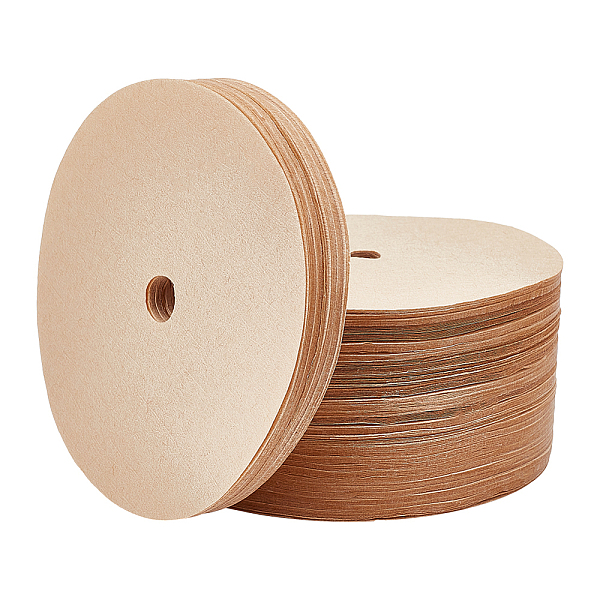

PandaHall Round Coffee Filter Paper, Disposable Coffee Filter, BurlyWood, 95x0.1mm, Hole: 10mm, 100pcs/bag Paper Flat Round Orange