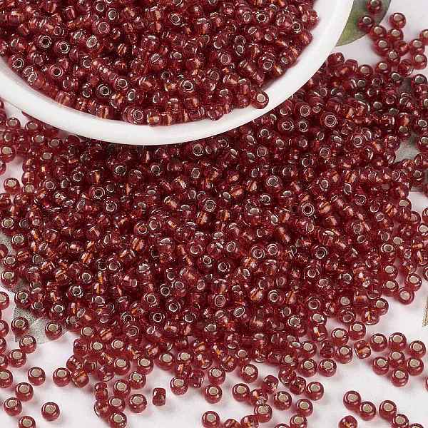 

PandaHall MIYUKI Round Rocailles Beads, Japanese Seed Beads, 8/0, (RR10) Silverlined Flame Red, 8/0, 3mm, Hole: 1mm, about 2111~2277pcs/50g...