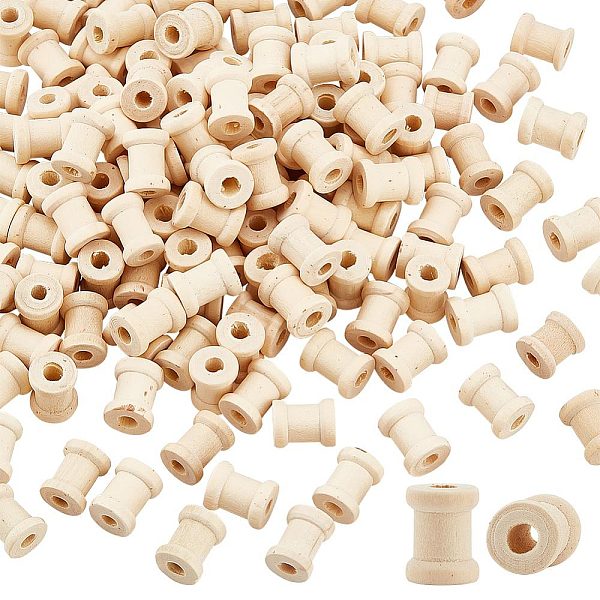 

PandaHall Olycraft Wooden Bobbins, Sewing Supplies, Column, Moccasin, 18x12mm, Hole: 5mm Wood Orange