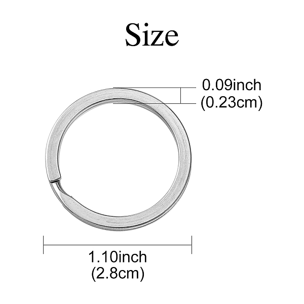 

PandaHall 304 Stainless Steel Keychain Clasp Findings, Split Key Rings, Stainless Steel Color, 28x2.3mm 304 Stainless Steel Ring