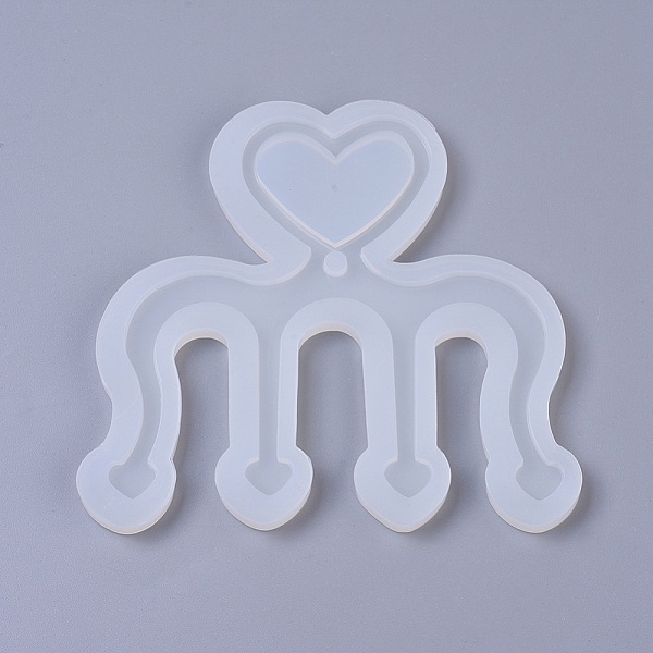 PandaHall Music Book Clip Food Grade Silicone Molds, Resin Casting Molds, For UV Resin, Epoxy Resin Jewelry Making, Heart Comb, White...