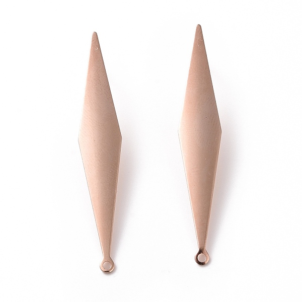 

PandaHall 201 Stainless Steel Stud Earring Findings, with Horizontal Loop and 316 Stainless Steel Pin, Rhombus, Real Rose Gold Plated...