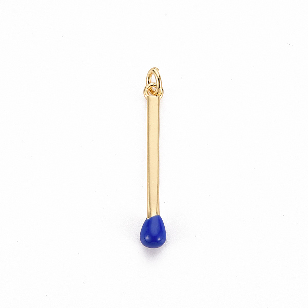 

PandaHall Brass Enamel Pendants, with Jump Ring, Cadmium Free & Nickel Free & Lead Free, Match, Real 16K Gold Plated, Blue, 30x4.5mm, Jump...