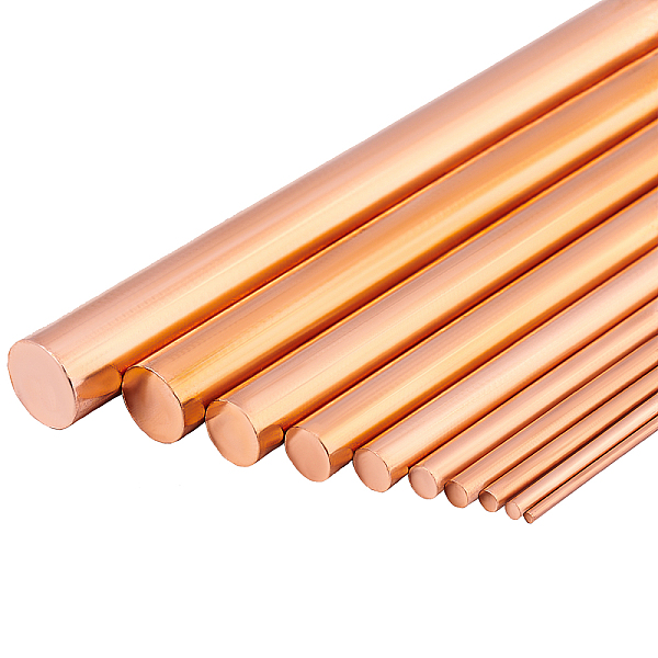PandaHall BENECREAT 10Pcs 10cm Pure Copper Round Rod, 10 Size Metal Lathe Bar Red Copper Welder Rod for Welding Copper Tubes, RC Model, DIY...