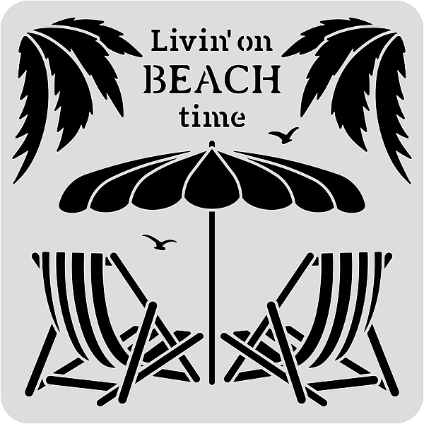 BENECREAT 30x30cm Beach Vacation Painting Stencils