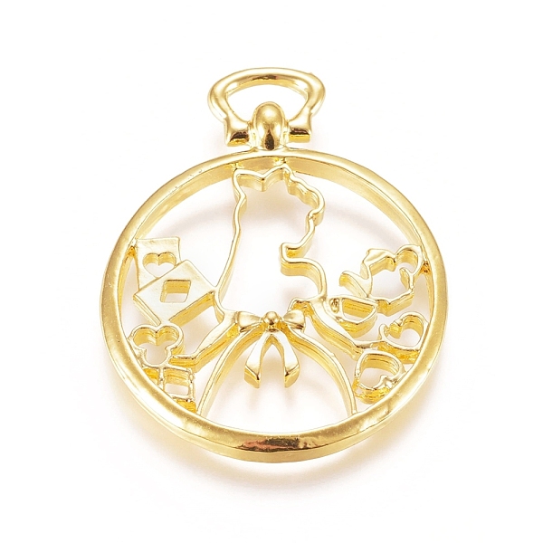 

PandaHall Zinc Alloy Open Back Bezel Pendants, For DIY UV Resin, Epoxy Resin, Pressed Flower Jewelry, Girl, Golden, 43x33x5.5mm, Hole...