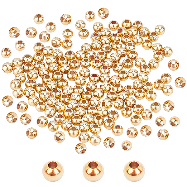 

PandaHall 300pcs 4mm Gold Plated Brass Beads Long-Lasting Plated Round Smooth Spacer Beads for Necklace, Bracelet, Earring Making Brass...