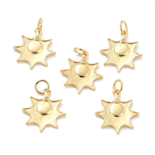 

PandaHall Brass Pendants, with Jump Rings, Long-Lasting Plated, Sun, Real 18K Gold Plated, 16.5x15x1.5mm, Jump Ring: 5x1mm, 3mm Inner...