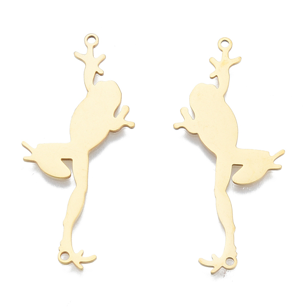 

PandaHall 201 Stainless Steel Connector Charms, Frog, Real 18K Gold Plated, 46x23x1mm, Hole: 1.5mm 201 Stainless Steel Frog