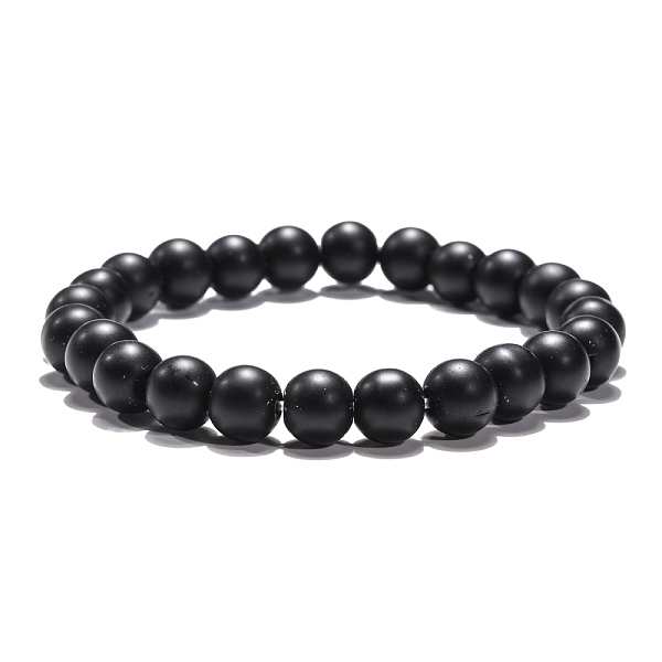 Synthetischen Schwarzen Stein Perlen Stretch-Armbänder