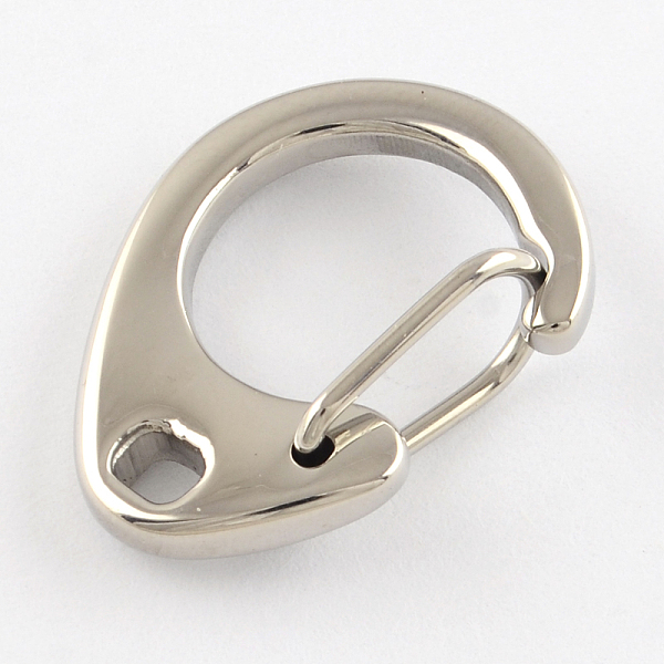 

PandaHall Polished 316 Surgical Stainless Steel Keychain Clasp Findings, Snap Clasps, Stainless Steel Color, 24.5x18x3mm, Hole: 3mm 316...