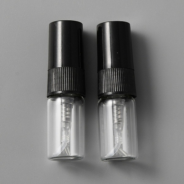 

PandaHall Glass Sample Perfume Spray Bottles, with Plastic Cap, Travel Fine Mist Atomizer, Refillable Bottle, Column, Black, 1.4x5cm...